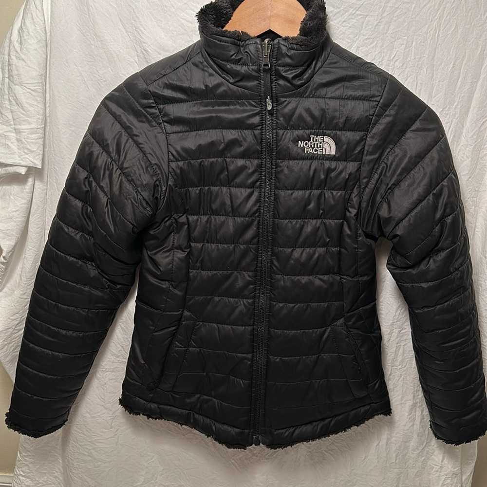 THE NORTH FACE | black/black Reversible Mossbud Swirl Jacket Girls M (10-12)